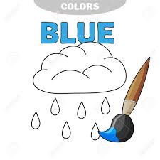 A survey by uk eye care company optical express asked respondents to decide whether a color swatch was blue or green. Funny Rain Weather To Be Colored Coloring Book For Preschool Kids Cartoon Vector Illustration Coloring Page Learn The Color Blue Stock Photo Picture And Royalty Free Image Image 123906477