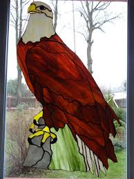 Eagle Stained Glass Suncatcher Bald Eagle American Eagle Wall Hanging Window Panel Eagle Wall Art Bird Ornament Bird Lover Gift Eagle Wall Art Stained Glass Bald Eagle