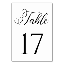 Elegant Formal Black Script Table Number Card 17 Zazzle Com Script Table Numbers Table Numbers Table
