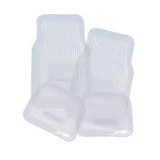 Zone Tech All Weather Full Rubber Clear Car Interior Floor Mats 4 Piece Set Clear Heavy Duty Car Interior Rubber Flooring Italian Interior Design Floor Mats