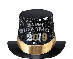 Press down the tabs to make sure they make contact with the circle (hat brim). New Year S 2019 Top Hat Black Silver Card Party Giant