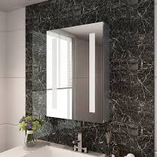Elegant 500 X 700mm Illuminated Led Bathroom Mirror Cabinet Stainless Steel Frame Wall Storage Mirror With Lights