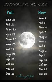 2016 Full Moon Calendar Moon Magic Moon Calendar New Moon