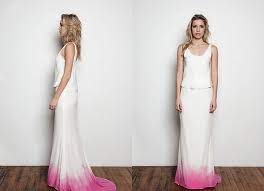 Das hochzeitskleid macht aus einer frau eine braut. Ein Brautkleid Mit Pinkem Batikverlauf