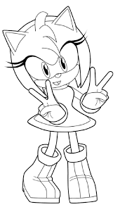 Printable sonic coloring page to print and color for free. Amy Rose The Hedgehog Coloring Pages Novocom Top