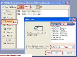 how to create forms in microsoft office access 2003