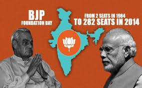 bjp foundation day partys rise to power from 2 mps in 1984