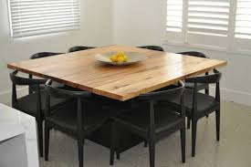 Here We Have A Square 40mm 45mm Thick Recycled Messmate Dining Table On A Black Powder Coated Steel Squ Dining Table Timber Dining Table Square Dining Tables