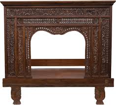 Historic Four Poster Bed Teak Daybed Model 4 210x228x150 Cm Indonesian daybed / loveseat bench klbnc106:
