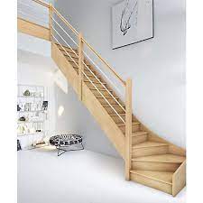 Escalier 1 4 tournant droit. Escalier 1 4 Tournant Droit Bois Olea 15 Marches Chene Castorama