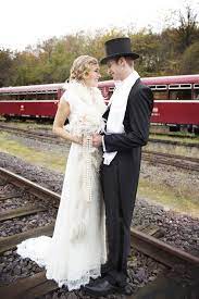 Alex evenings side ruched cocktail dress (regular & petite) $215.00. 1930s Wedding On A Vintage Train Timeless Wedding Dress 1930s Wedding Romantic Wedding Gown