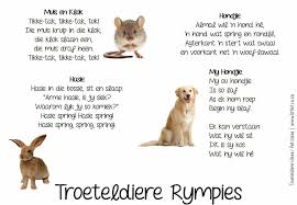 Troeteldiere Rympies Kids Poems Kids Preschool Learning Afrikaans