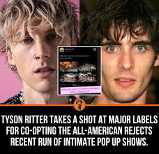 Tyson Ritter is critical of major labels for seemingly copying The  All-American Rejects recent run of intimate pop-up shows. "When you start a  revolution and major labels wanna cop it..."