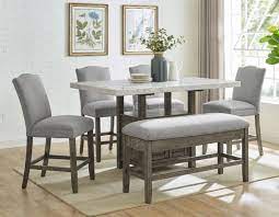 Addition of upholstered bench incorporates a generous helping of. Steve Silver Gs640wmt Grayson Counter Height Dining Room Set With Storage Bench