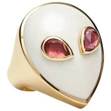 Check spelling or type a new query. Alien Ring 18 Karat Yellow Gold White Agate And Pink Tourmaline Limited Edition For Sale At 1stdibs