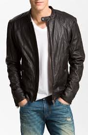 Diesel Leide Extra Trim Fit Crinkled Leather Jacket