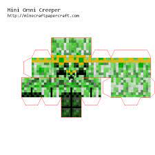 Papercraft Mini Omni Creeper Minecraft Crafts Paper Crafts Minecraft