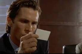 Patrick bateman business card face. American Psycho Business Cards Patrick Bateman