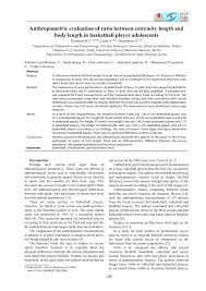 PDF) Anthropometric evaluation of ratio between extremity length and body  length in basketball player adolescents