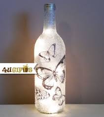 Lighted Wine Bottle Butterfly Design Butterflies Night Etsy Wine Bottle Crafts Lighted Wine Bottles Bottle Crafts