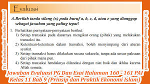 Kunci jawaban agama islam kelas 8 bab 7 hal 127 130 guru ilmu sosial. Jawaban Evaluasi Halaman 160 161 Pai Kelas 11 Bab 9 Prinsip Dan Praktik Ekonomi Islam Youtube