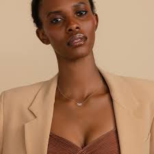 Pave Link Diamond Necklace by Caitlyn Minimalist • Triple Link Interlocking  Pendant Necklace • Minimalist Jewelry • Best Friend Gift • NR202