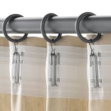 Syrlig Curtain Ring With Clip And Hook Black 38 Mm Ikea Curtains With Rings Curtain Rings With Clips Hanging Drapes