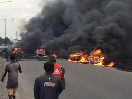 Oil tanker burns on otedola bridge, lagos. Otedola Bridge Survivor Speaks On Tanker Explosion Video Daily Post Nigeria