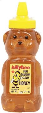 Billy Bee Pure Canadian Clover Honey Bear Shaped Plastic Bottle