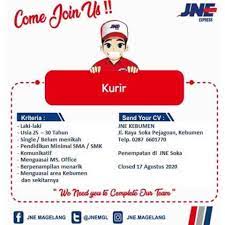 Kurir sim c di kebumen kab., jawa tengah cari di antara 19.300+ lowongan kerja terbaru pekerjaan penuh waktu, sementara dan paruh waktu langganan informasi lowongan kerja cepat & gratis pemberi kerja terbaik di kebumen.kebumen kab., jawa tengah. Lowongan Kerja Sma Smk Jne Express Kebumen 2021