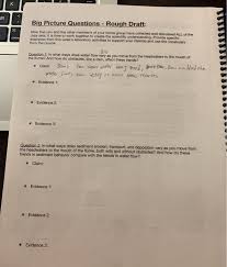 A rough draft is something someone writes with the express purpose of getting their ideas out on paper. Solved Big Picture Questions Rough Draft Now That You Chegg Com