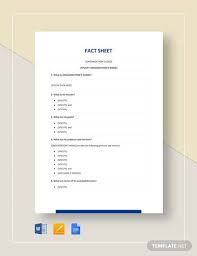 Free 44 Fact Sheet Templates In Ms Word Pages Pdf