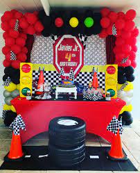 Race car two fast party decorations supplies racing theme 2nd birthday party banner race car second birthday cake topper checkered flags balloons for let's go racing theme sports event party supplies. Race Car Party Car Birthday Theme Car Themed Parties Cars Birthday Party Decorations