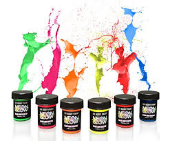 Paper garland, birthday decorations, birthday party decor, birthday banner, circle paper garland this awesome neon themed birthday party was submitted by milena freitas of uni duni e t. Neon Glow Paint Cosmic Bowling Themed Birthday Party Supplies Create Blacklight Fluorescent Decorations Activities And Favors Safe For The Skin Other Surfaces Set Of 6 Colors Buy Online