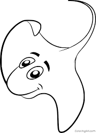 This coloring book page has the difficult easy and can be used for all beginners. Cartoon Stingray Coloring Page Coloringall