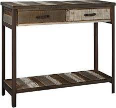 Randefurn Rustic Solid Wood Sofa Table Console Table With 2 Drawers And Shelf 35x12x31 5 Inches Entrywa Entryway Table With Storage Wood Sofa Table Wood Sofa