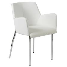A slim, iron frame completes the look. Sunny Modern White Arm Chair By Euro Style Eurway