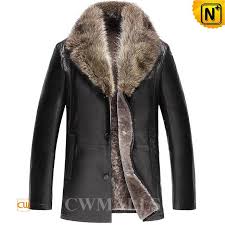 Fur Trim Shearling Leather Coat Cw858039 Fur Leather Jacket Leather Jacket Mens Fur Coat