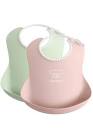 Baby Bib, 2-pack, Powder Green/Powder Pink BabyBjorn