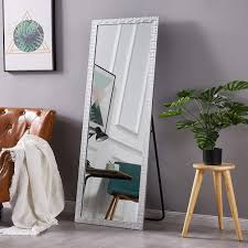 This framed mirror is designed as a full length mirror at 18 wide x 54 long with a 3 wide. 65 Full Length Mirror Standing Full Body Mirrors Silver Mosaic Frame Rectangle Ebay