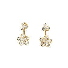 Diamond Studs with Drop Diamond Earring Jackets by Lisa Nik