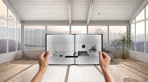 Interior design cad blocks & cad model. Hands Holding Notepad With Creative Bedroom Design Blueprint Sketch Or Drawing Real Interior Design Project Background Before Stock Photo Image Of Hold Designer 166612970