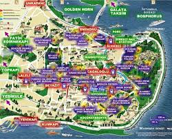 The Historical Peninsula Istanbul Istanbul Tourist Map Istanbul Map Istanbul Tourist Attractions