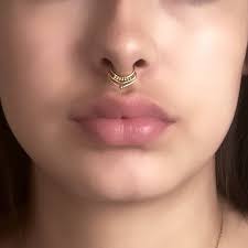 Gold Septum Ring Septum Jewelry Septum Piercing 16g Etsy