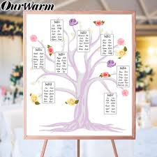 Us 8 99 30 Off Ourwarm Wedding Seating Chart Diy Table Plan Ideas Love Tree Table Numbers Card Guest List Wedding Arrangement Party Supplies In
