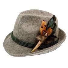 Alpenflustern Trachten Filzhut Mit Hirschhorn Feder Trachtenhut Grau Medium Grosse 56 Trendiger Traditioneller Hochwerti Music Hat Brown And Grey Hats