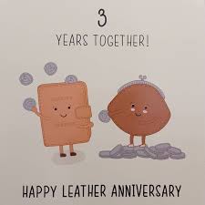 3rd Wedding Anniversary Card Leather Anniversary Etsy In 2020 Humorous Anniversary Cards Happy Anniversary Cards Funny Anniversary Cards