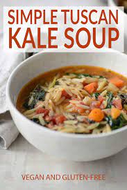 Simple Tuscan Kale Soup Recipe Delish Knowledge Recipe Vegan Soup Recipes Kale Soup Kale Soup Recipes