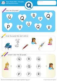 Standard letter necklace why we recommend it: Letter Recognition Phonics Worksheet Q Uppercase Super Simple