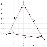 Ein stumpfwinkliges dreieck hat zwei spitze winkel. Dreieck Aus Koordinaten Der Eckpunkte Berechnen